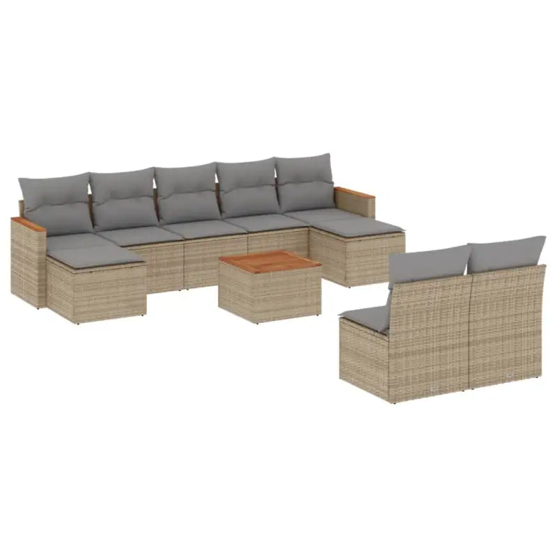 Tuinset met gemengd beige materiaal voor comfortabele buitenmomenten - Tuinsets