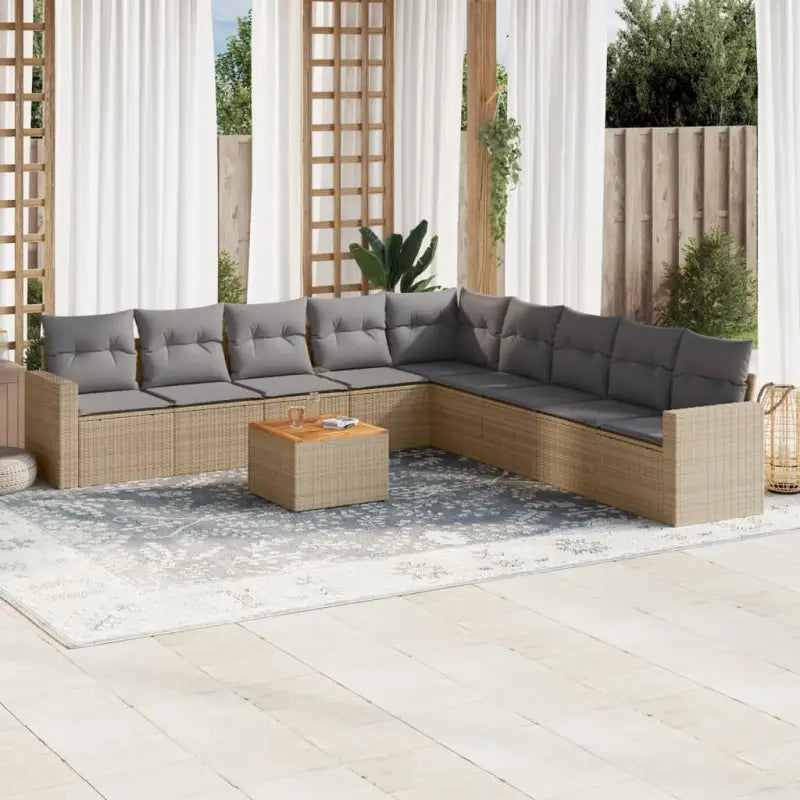 Tuinset met gemengd beige materiaal voor gezellige buitenmomenten - beige mix en lichtgrijs - Tuinsets