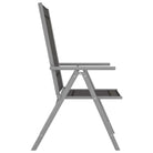 Tuinset met gepoedercoat aluminium frame voor terras en tuin - Zilver / 150 cm tafellengte - Tuinsets