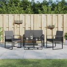 Tuinset met gepoedercoat staal afmetingen voor buitenplezier - Donkergrijs - Tuinsets