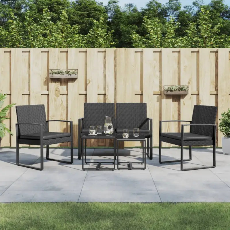 Tuinset met gepoedercoat staal afmetingen voor buitenplezier - Zwart - Tuinsets