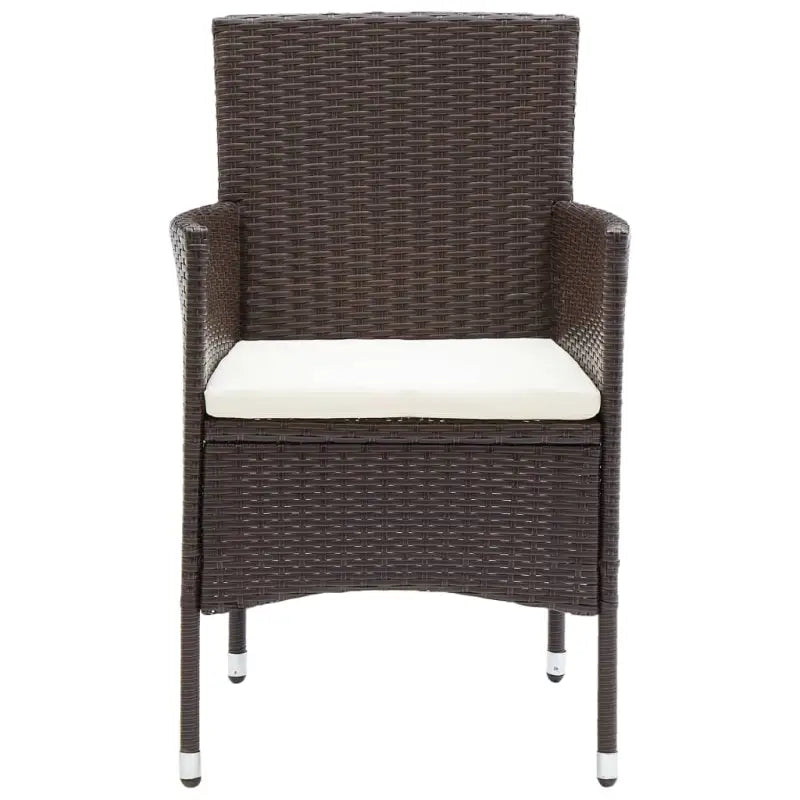 Tuinset met gepoedercoat staal en weerbestendig PE-rattan - Bruin - Tuinsets