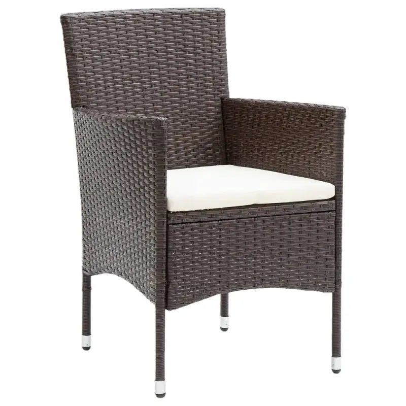 Tuinset met gepoedercoat staal en weerbestendig PE-rattan - Bruin - Tuinsets