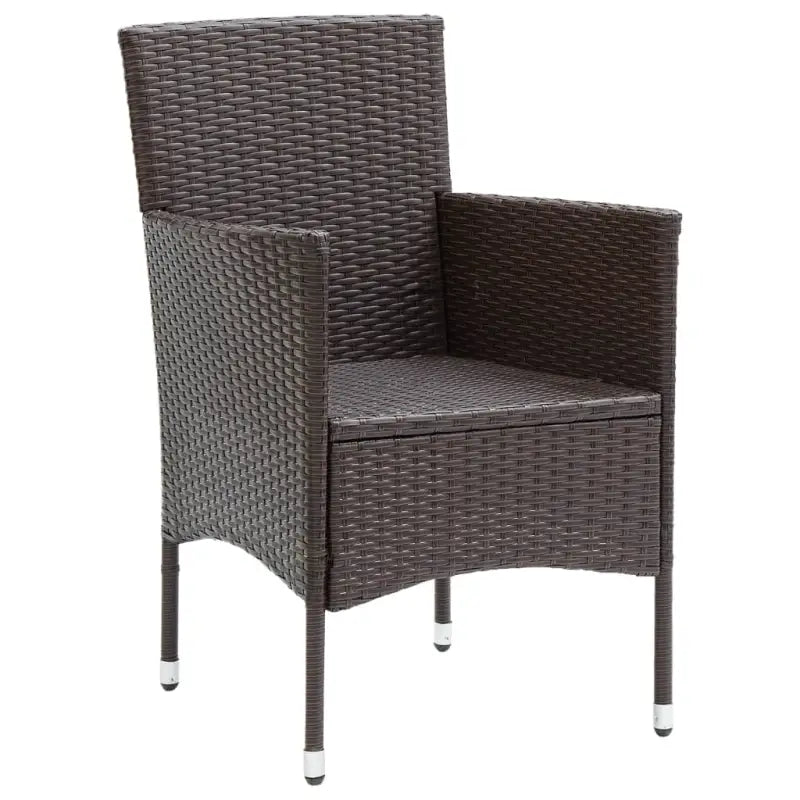 Tuinset met gepoedercoat staal en weerbestendig PE-rattan - Bruin - Tuinsets