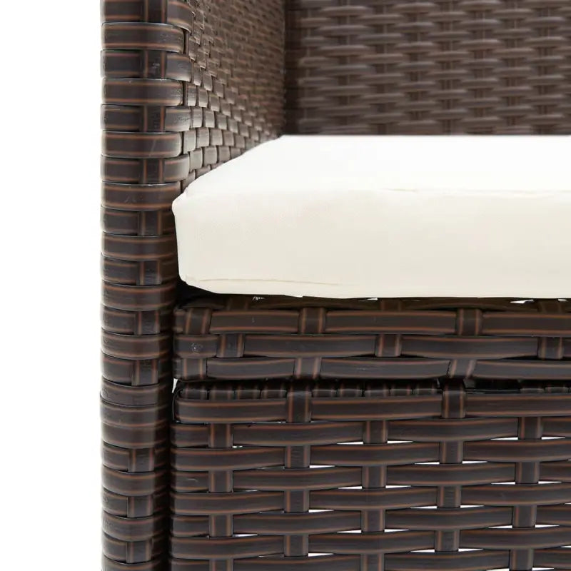 Tuinset met gepoedercoat staal en weerbestendig PE-rattan - Bruin - Tuinsets
