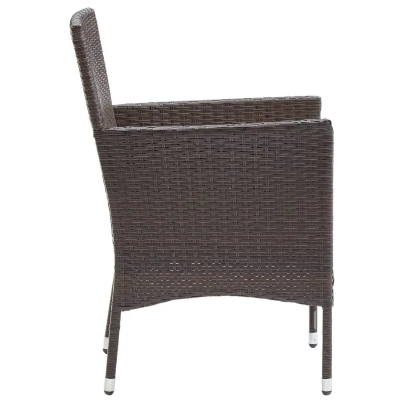 Tuinset met gepoedercoat staal en weerbestendig PE-rattan - Bruin - Tuinsets