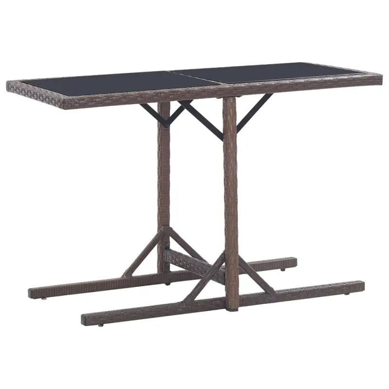 Tuinset met gepoedercoat staal en weerbestendig PE-rattan - Bruin - Tuinsets