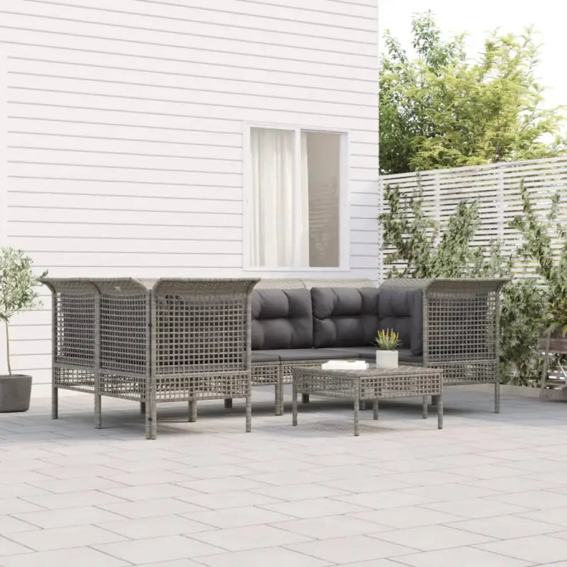 Tuinset met gepoedercoat staal in grijs materiaal voor comfortabele buitenruimte - Tuinsets