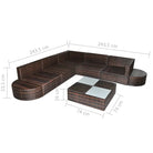 Tuinset met glazen tafelblad en halfronde kruk voor comfortabel buitenplezier - Tuinsets