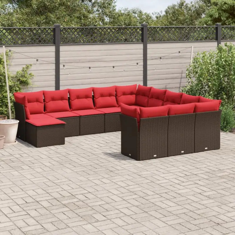 Tuinset met grijs materiaal en gepoedercoat staal afmetingen - Bruin en rood / Zonder tafel - Tuinsets