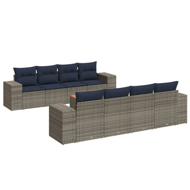 Tuinset met grijs materiaal en gepoedercoat staal afmetingen - Grijs - Tuinsets