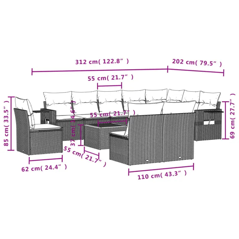 Tuinset met grijs materiaal en gepoedercoat staal voor buitenplezier - Tuinsets