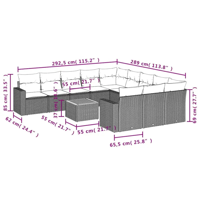 Tuinset met grijs materiaal en gepoedercoat staal voor comfortabel buitenplezier - Grijs - Tuinsets