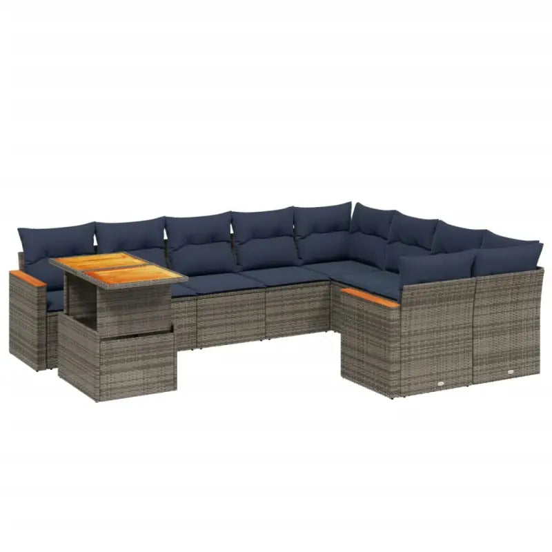 Tuinset met grijs materiaal en gepoedercoat staal voor comfortabele ziten - Tuinsets