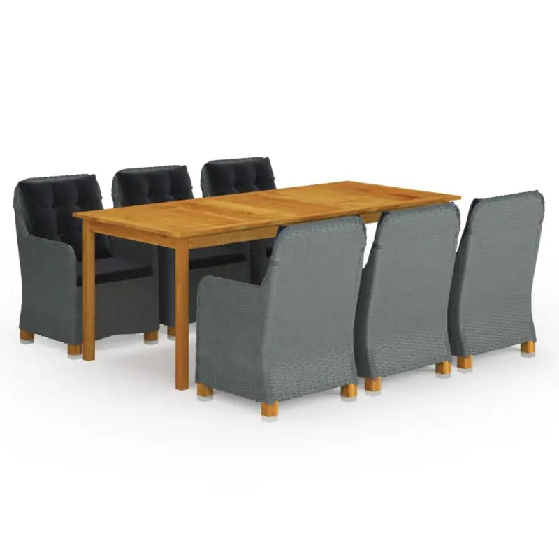 Tuinset met massief acaciahout voor een stijlvolle buitenruimte - lichtgrijs en zwart - Tuinsets