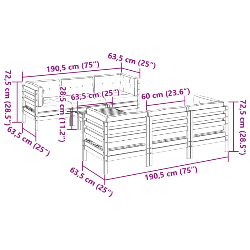 Tuinset met massief douglas vurenhout voor buiten ontspanning - Tuinsets