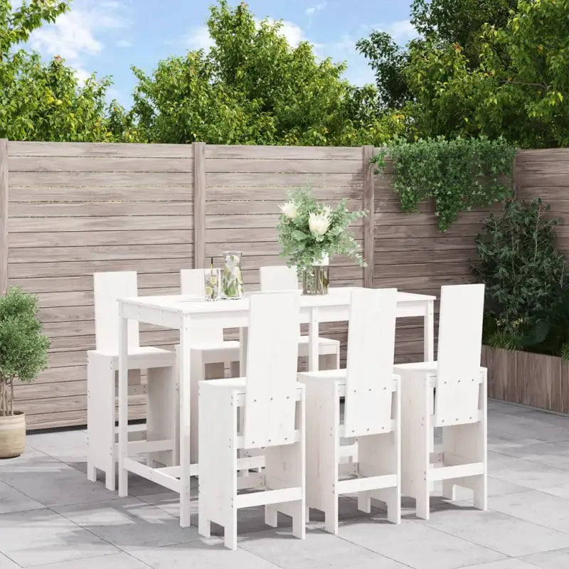 Tuinset met massief douglashout voor gezellige buitenmomenten - Wit grenenhout - Tuinsets