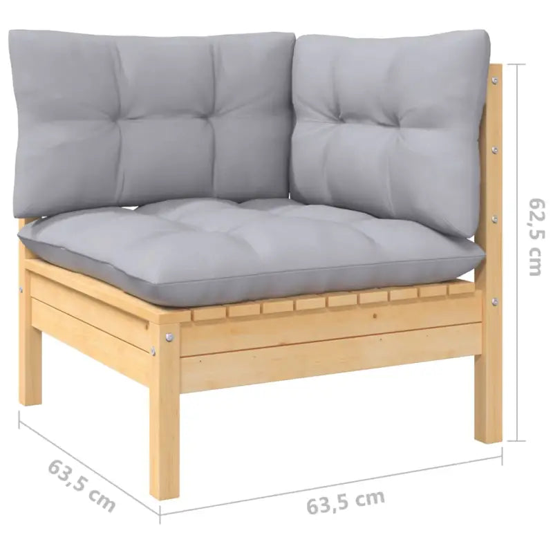 Tuinset met massief grenenhout en voetenbank tafel for optimaal comfort - Tuinsets