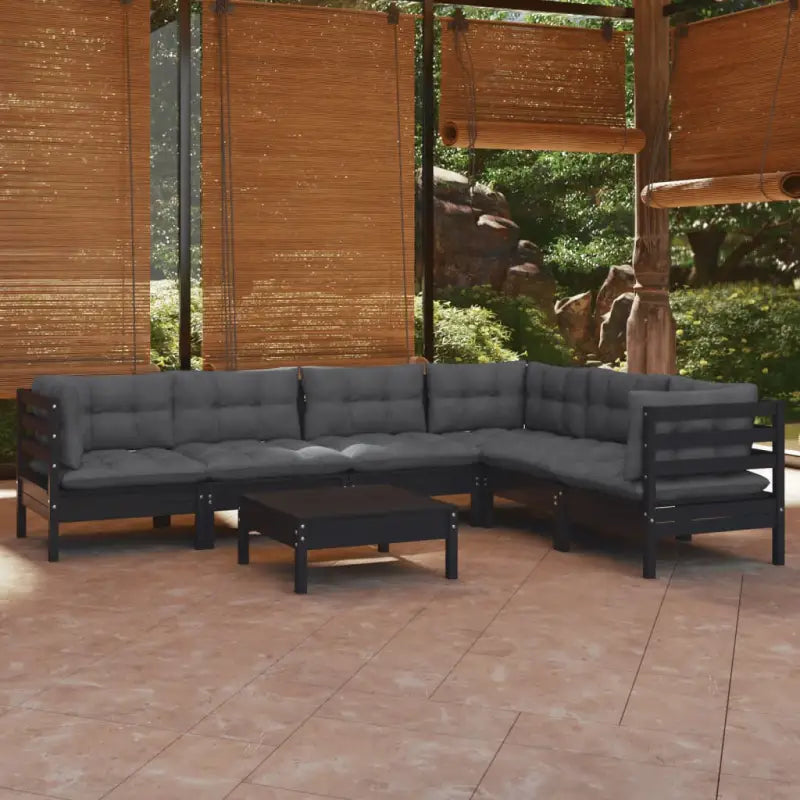 Tuinset met massief grenenhout en voetenbank tafel voor ontspanning - Tuinsets