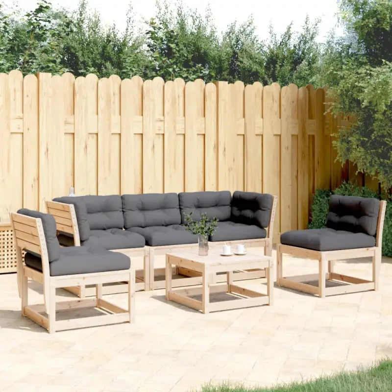 Tuinset met massief grenenhout voor een comfortabele zitervaring - Natuurlijk grenenhout / Ja - Tuinsets