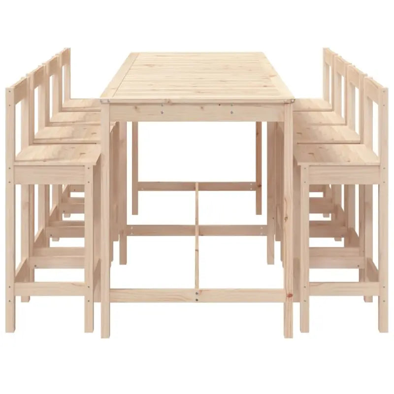 Tuinset met massief grenenhout voor gezellige buitenmomenten - Naturel - Tuinsets