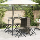 Tuinset met poly rattan en afmetingen tafel en kruk voor buitengebruik - Tuinsets