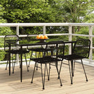 Tuinset met poly rattan en gehard glas voor eenvoudig schoonmaken - Zwart / 140 cm tafellengte - Tuinsets