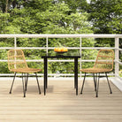 Tuinset met poly rattan en gehard glas voor eenvoudig schoonmaken - Bruin / 80 cm tafellengte - Tuinsets