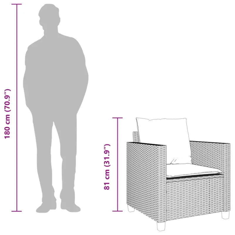 Tuinset met poly rattan en gepoedercoat staal voor buitenplezier - Tuinsets