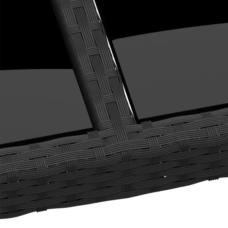Tuinset met poly rattan en stalen frames in zwart materiaal - Tuinsets