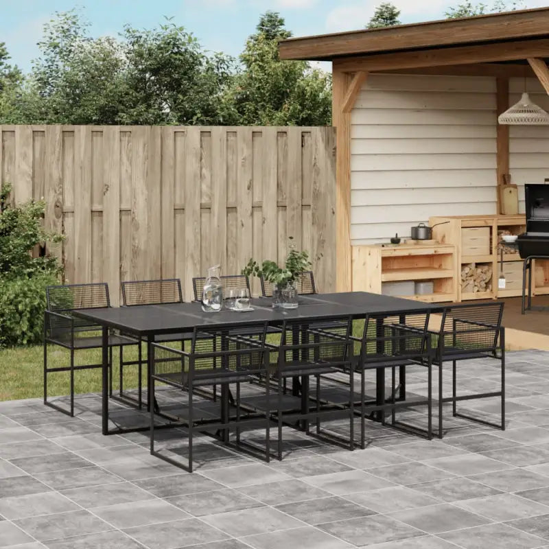 Tuinset met poly rattan gemakkelijk schoon en gehard glas passend voor buiten - Tuinsets
