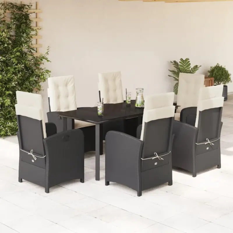 Tuinset met poly rattan voor comfortabele zitervaring en gemakkelijk schoonmaken - 160 cm tafellengte / Met voetensteun