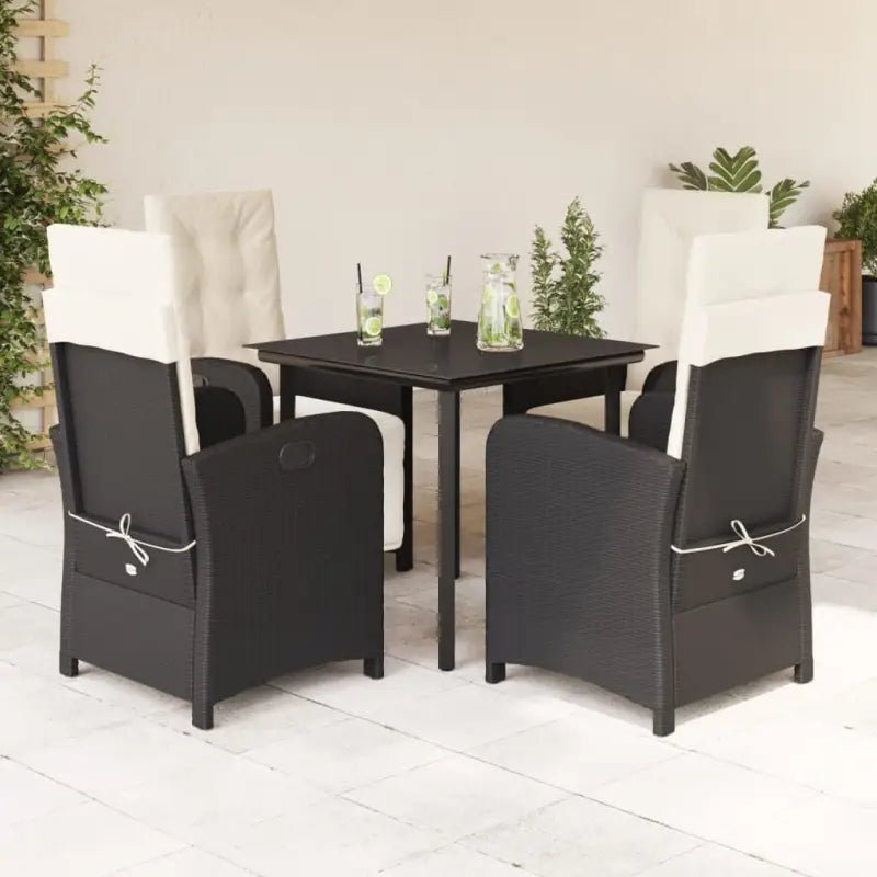 Tuinset met poly rattan voor comfortabele zitervaring en gemakkelijk schoonmaken - 80 cm tafellengte / Met voetensteun