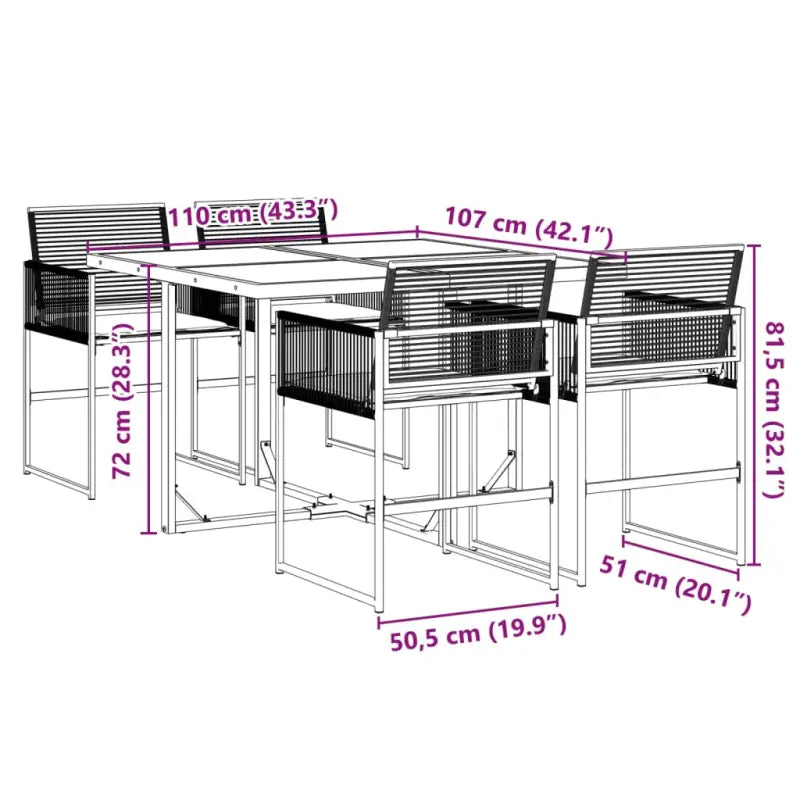 Tuinset met poly rattan voor gemakkelijk schoon en comfortabele zitervaring - Tuinsets