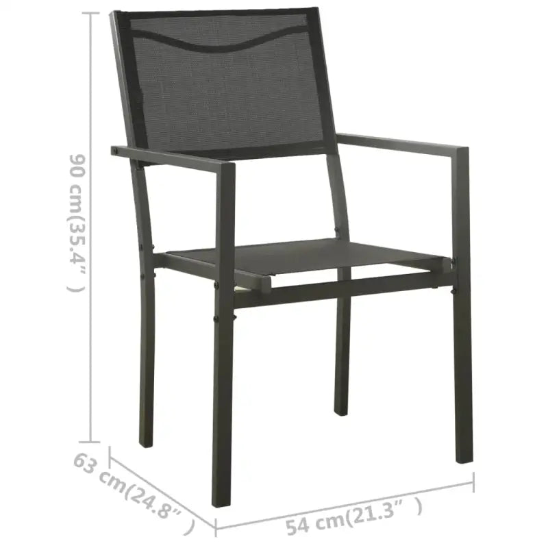Tuinset met stalen frame en antraciet materiaal voor elegante buitenruimte - Tuinsets