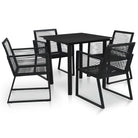 Tuinset met Stalen Frame en Glazen Tafel voor Buiten Gebruik - Tuinsets