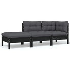 Tuinset met voetenbank tafel van massief grenenhout voor ontspanning - Tuinsets