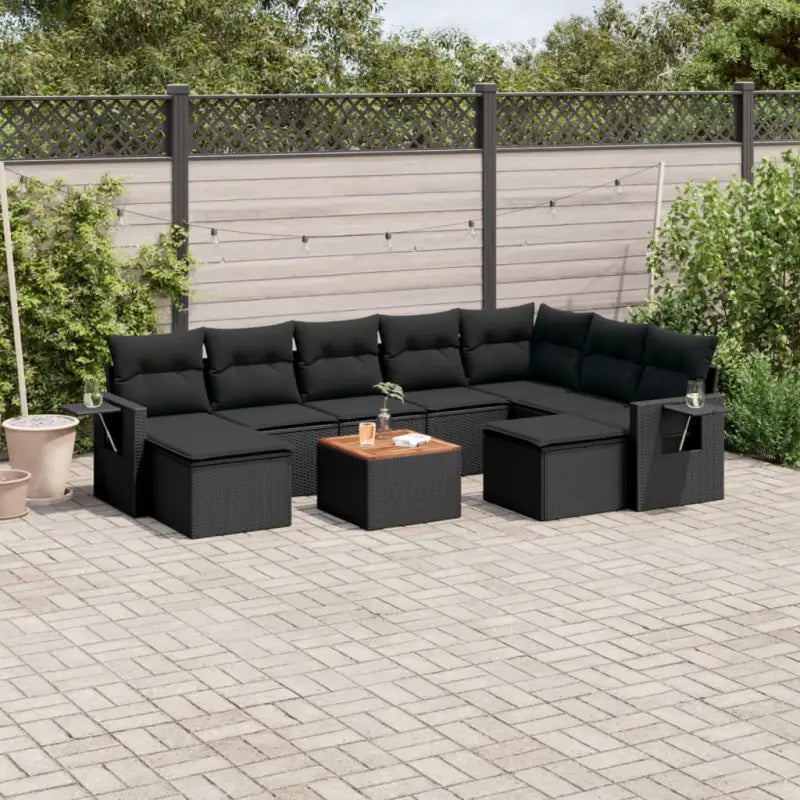 Tuinset met waterdichte tas en beige materiaal van gepoedercoat staal - Zwart - Tuinsets
