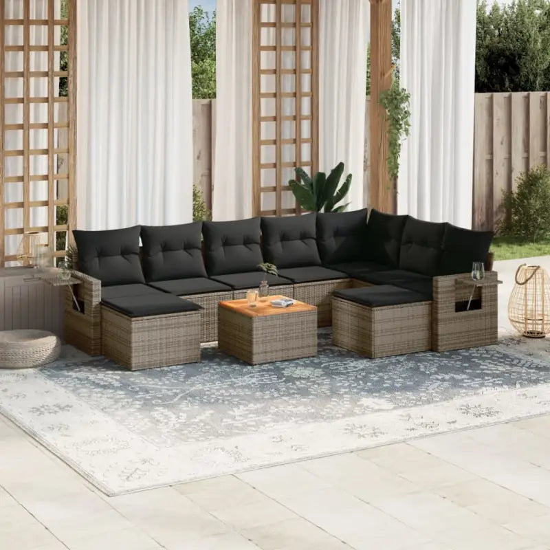 Tuinset met waterdichte tas en beige materiaal van gepoedercoat staal - Grijs - Tuinsets