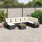 Tuinset met zwart materiaal en gepoedercoat staal voor buitengebruik - Zwart en crème - Tuinsets