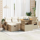 Tuinset met zwart materiaal en gepoedercoat staal voor buitenplezier - beige en crèmekleurig / met opbergruimte