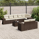 Tuinset met zwart materiaal en gepoedercoat staal voor comfortabel buitengebruik - Bruin en crème / Met tafel - Tuinsets