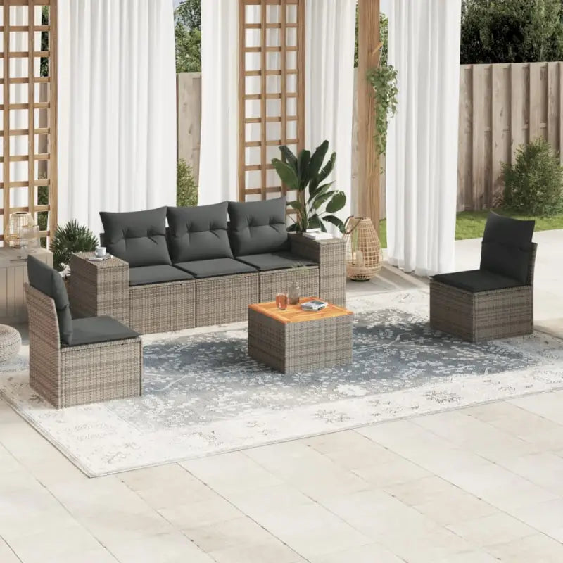 Tuinset van beige materiaal en gepoedercoat staal voor buitenplaatsen - Grijs - Tuinsets