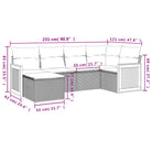 Tuinset van beige materiaal met gepoedercoat staal en afmetingen - Tuinsets