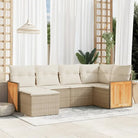 Tuinset van beige materiaal met gepoedercoat staal en afmetingen - beige en crèmekleurig / Zonder tafel - Tuinsets