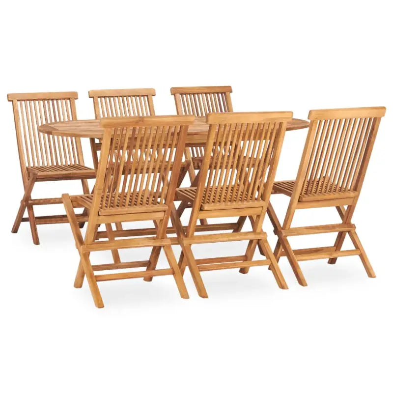 Tuinset van hard teakhout met fijn geschuurde afwerking - 160 x 80 x 75 cm / Zonder armleuning / ovaal - Tuinsets