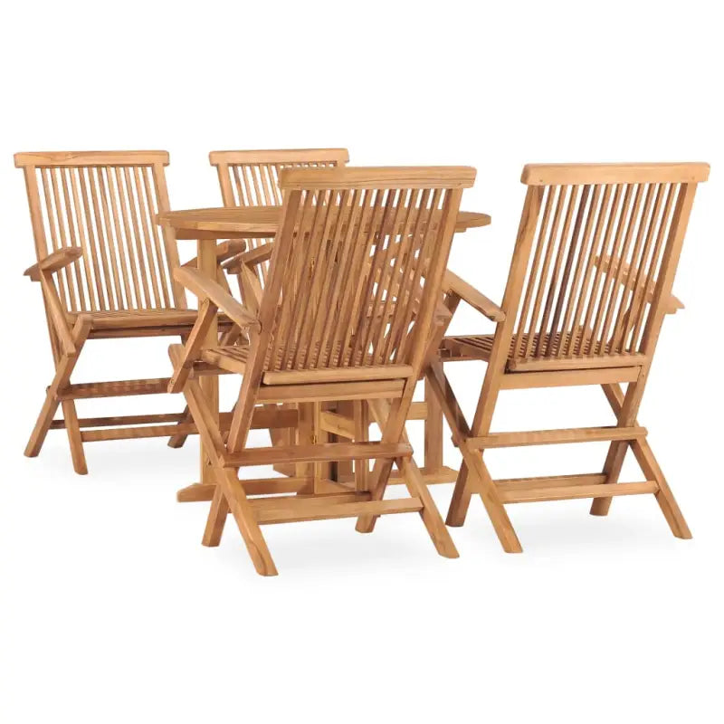 Tuinset van hard teakhout met fijn geschuurde afwerking - Ø 90 x 75 cm / Met armleuning / Rond - Tuinsets