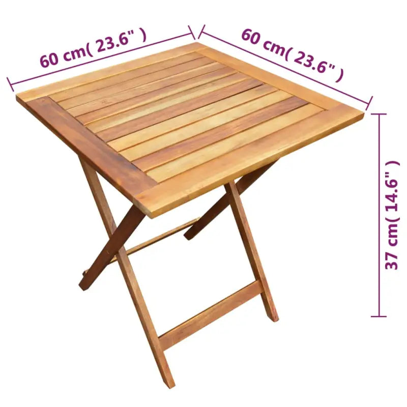 Tuinset van massief acaciahout met levering bevat voor tuin en terras - Naturel / Nee / Vierkant - Tuinsets