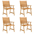 Tuinset van massief acaciahout met tafel en vier stoelen - Tuinsets