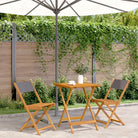 Tuinset van massief acaciahout voor buiten en terras ontspanning - Antraciet / 60 x 60 x 75 cm - Tuinsets